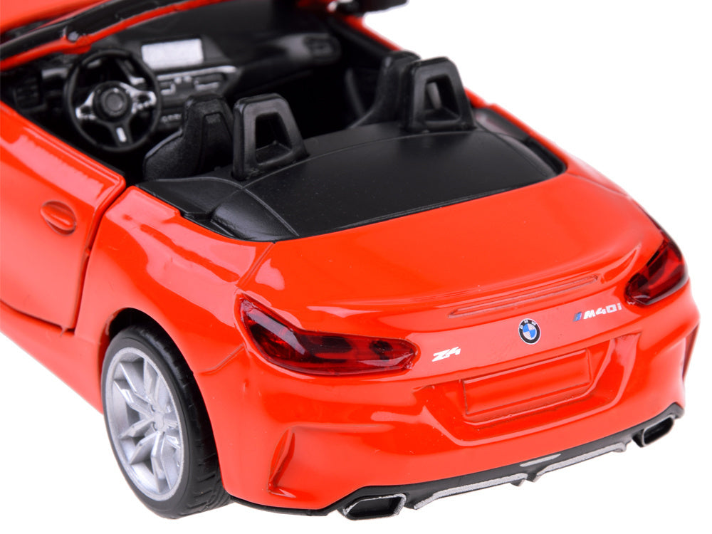Metalinis automobilio BMW Z4 M40i modelis su šviesos ir garso efektais, raudona