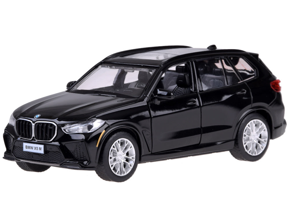 Metalinis automobilio BMW X5M modelis su šviesos ir garso efektais, juodas