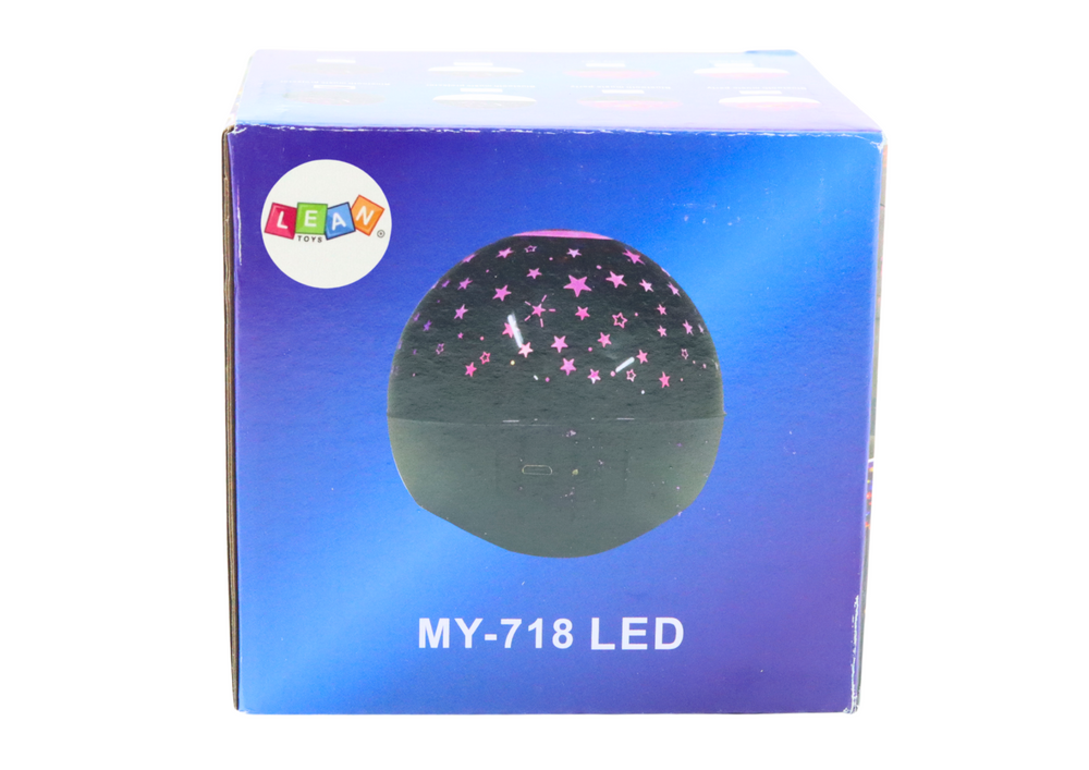 Naktinė lempa su švaigždžių projekcija ir garsu 2in1, juodas