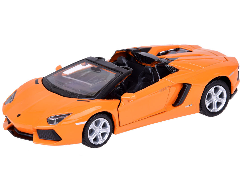 Metalinis automobilio modelis Lamborghini Aventador Roadster, oranžinis