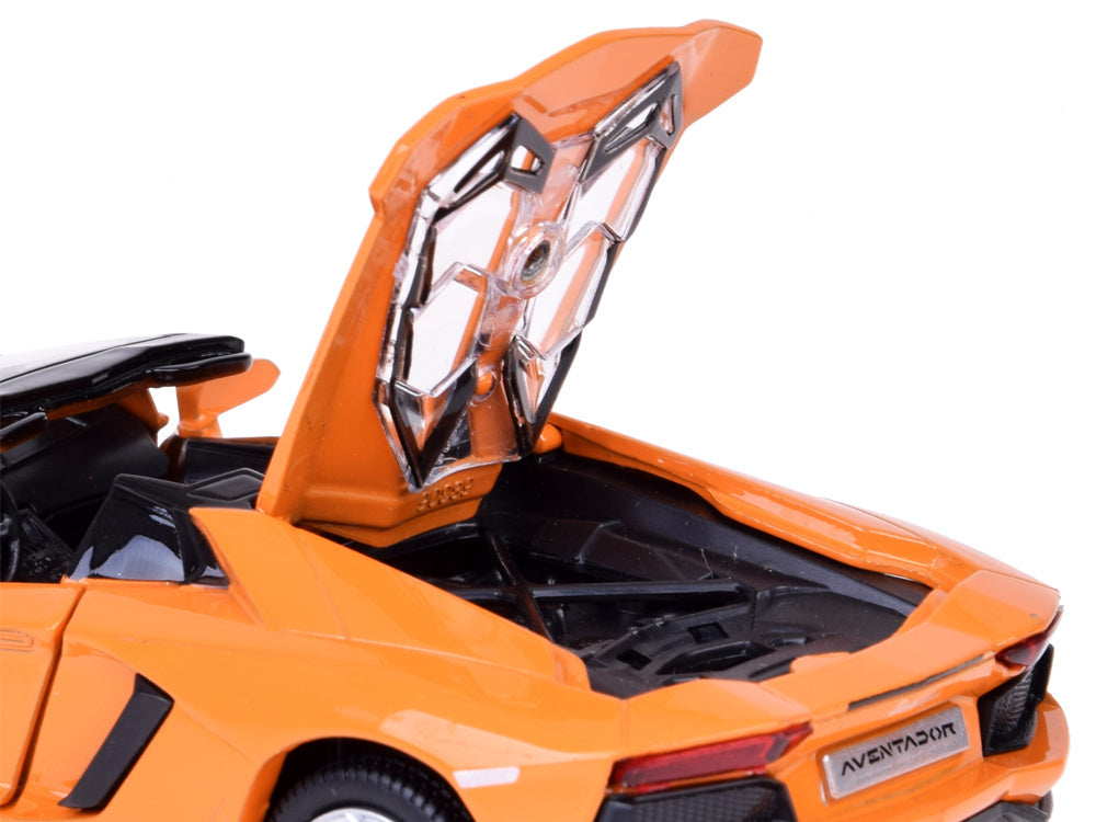 Metalinis automobilio modelis Lamborghini Aventador Roadster, oranžinis