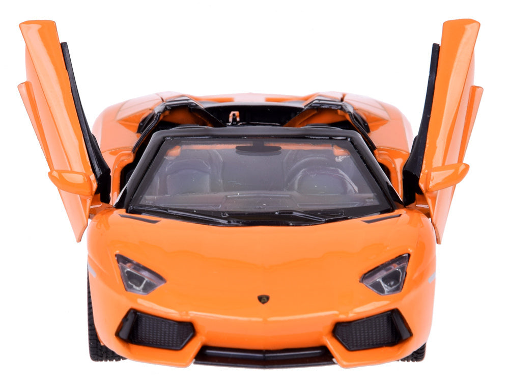 Metalinis automobilio modelis Lamborghini Aventador Roadster, oranžinis