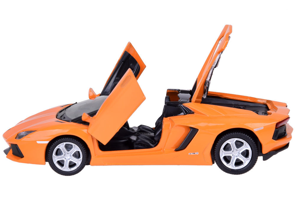 Metalinis automobilio modelis Lamborghini Aventador Roadster, oranžinis