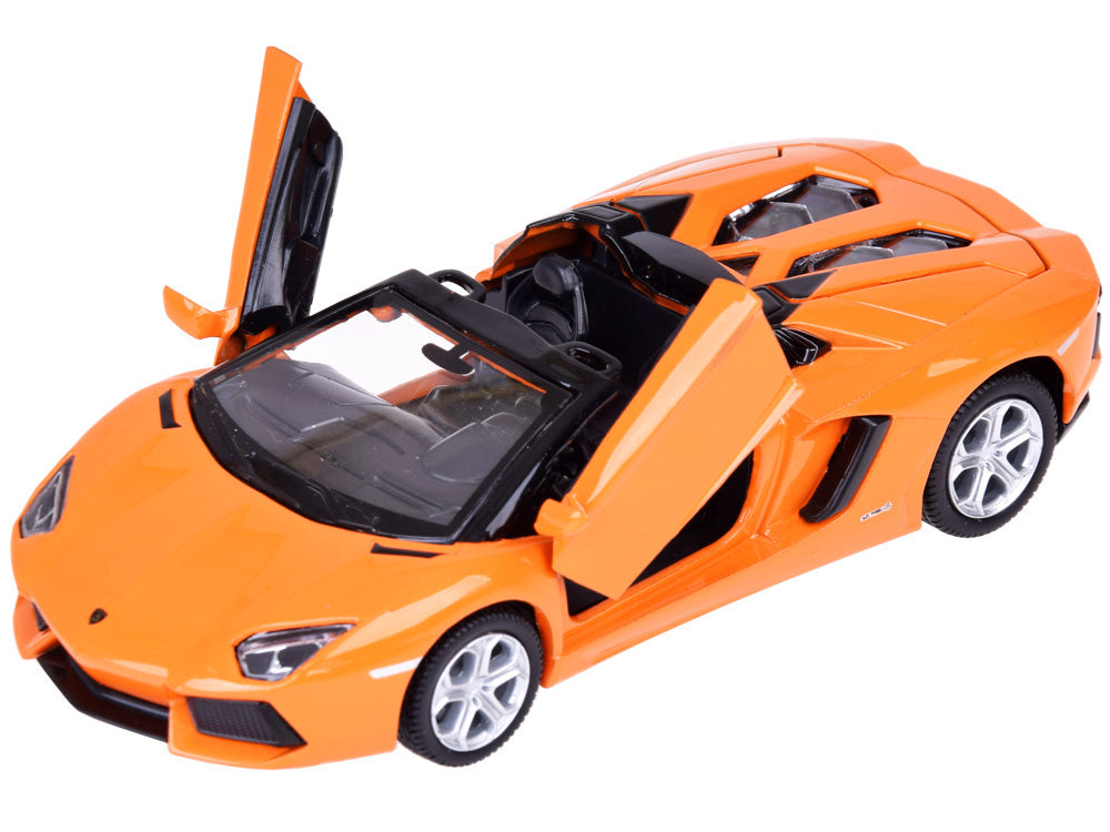 Metalinis automobilio modelis Lamborghini Aventador Roadster, oranžinis