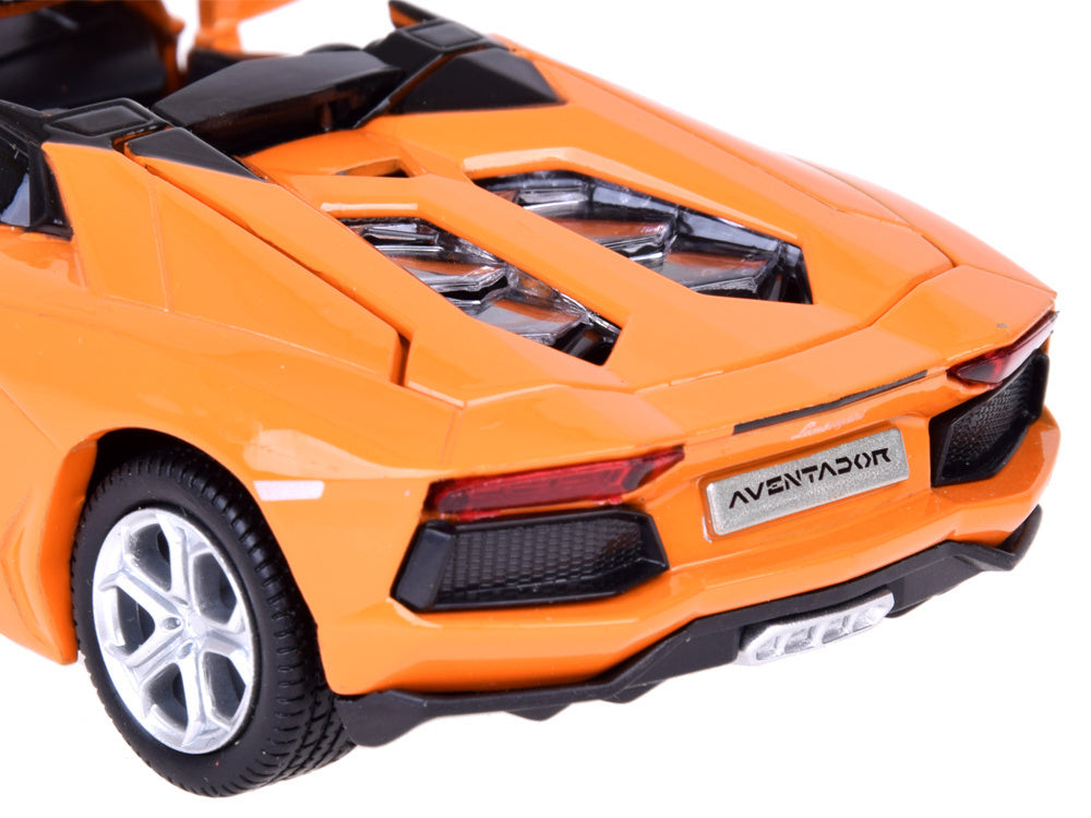 Metalinis automobilio modelis Lamborghini Aventador Roadster, oranžinis