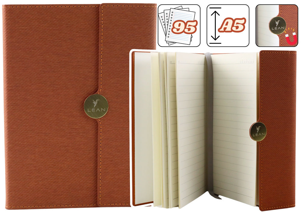 Užrašų knygutė su magnetu A5, ruda