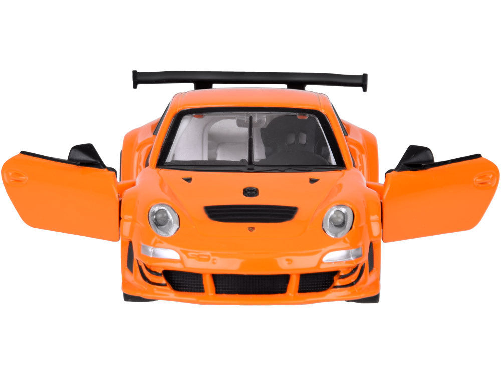 Metalinis modelis automobilis Porshe 911 GT3 RSR su šviesos ir garso efektais, oranžinis