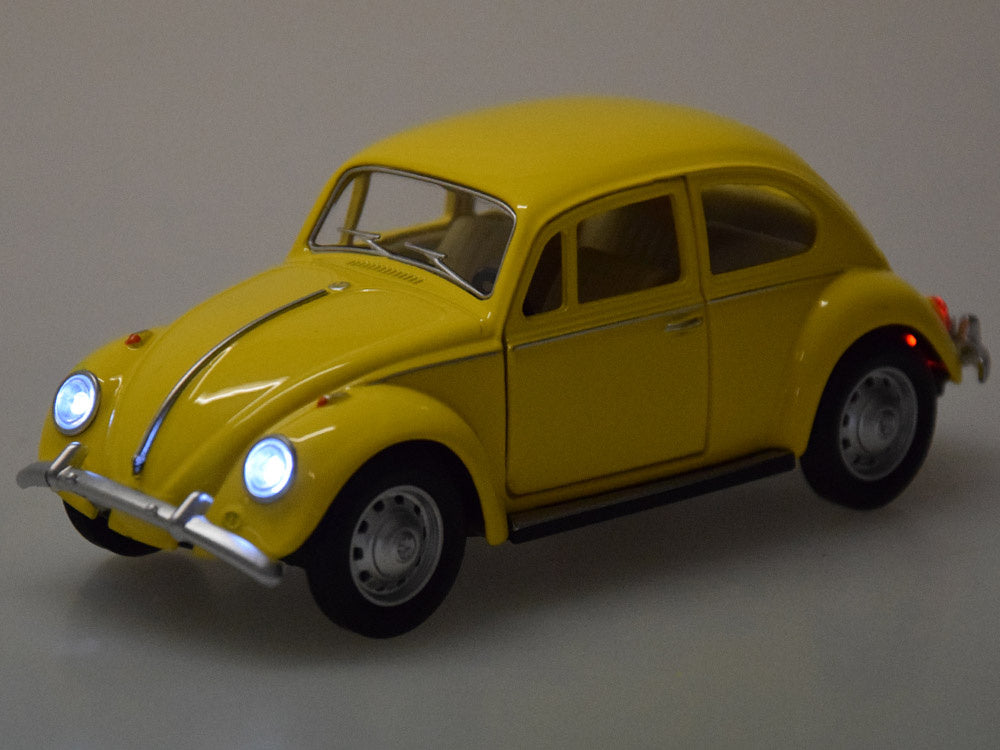 Metalinis automobilio Volkswagen Classical Beetle modelis su šviesos ir garso efektais