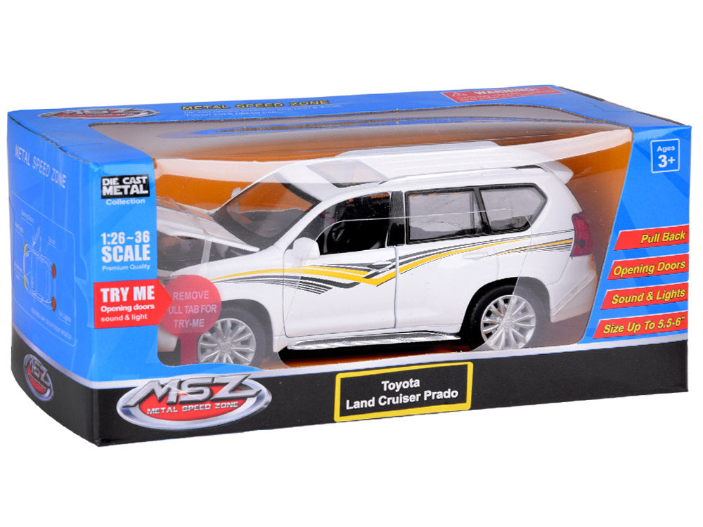 Metalinis automobilio modelis TOYOTA LAND CRUISER PRADO, baltas