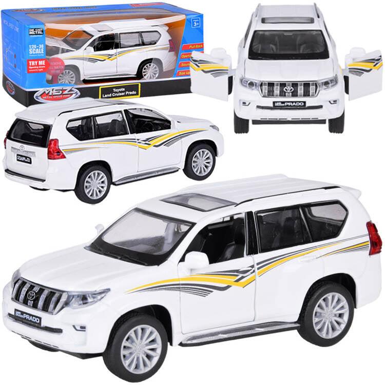 Metalinis automobilio modelis TOYOTA LAND CRUISER PRADO, baltas