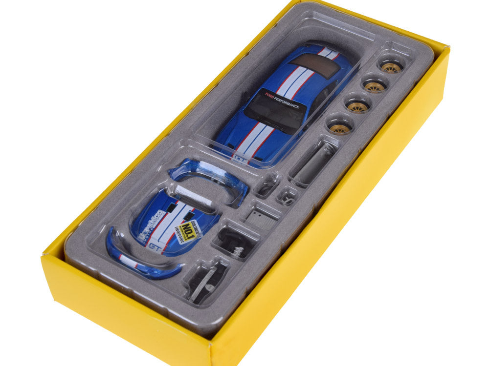 Surenkamas metalinis automobilio Ford Mustang GT rinkinys 1:42, mėlynas