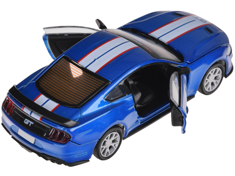 Surenkamas metalinis automobilio Ford Mustang GT rinkinys 1:42, mėlynas