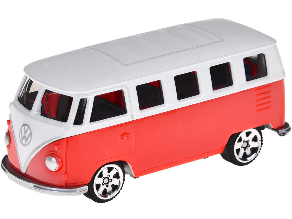 Metalinis automobilio Volkswagen T1 modelis, raudonai baltas