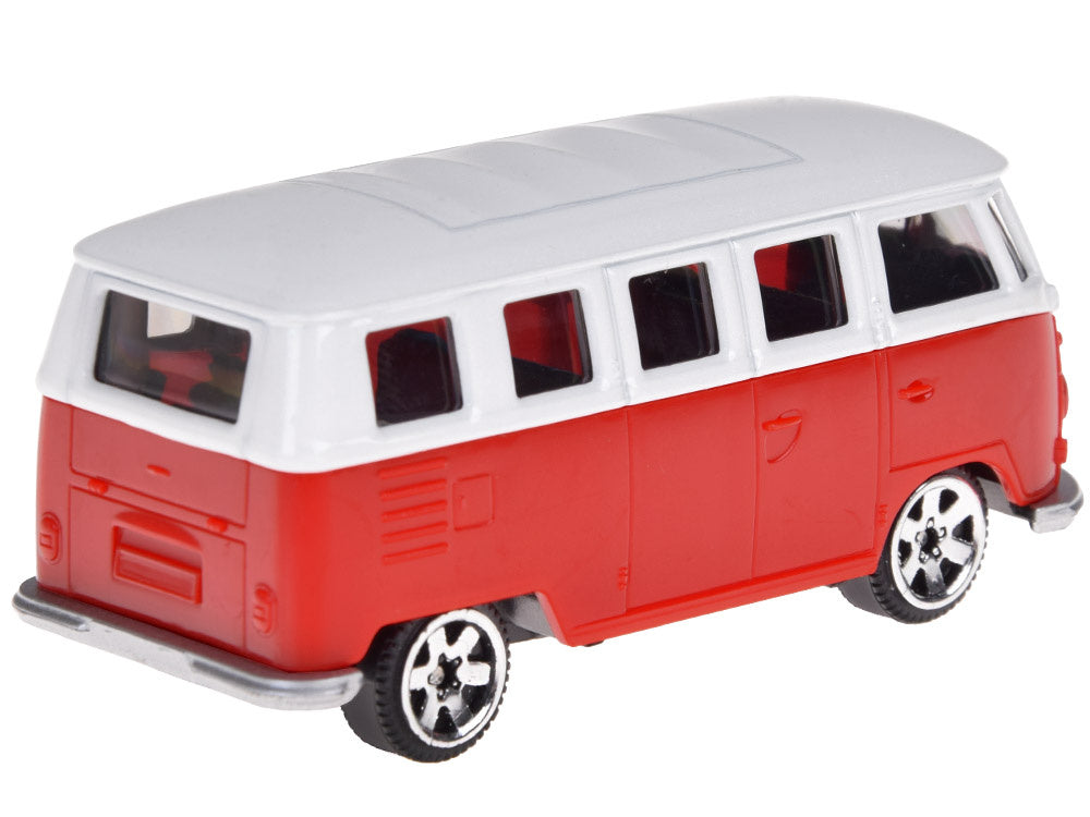 Metalinis automobilio Volkswagen T1 modelis, raudonai baltas
