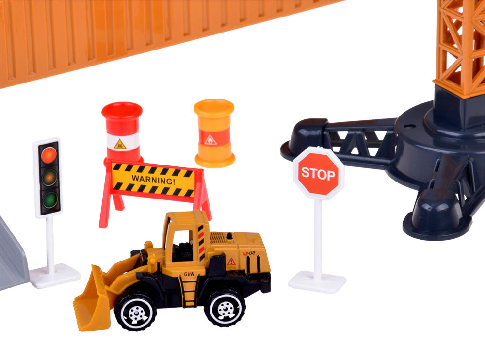 Sunkvežimio su konteineriu ir priedais rinkinys