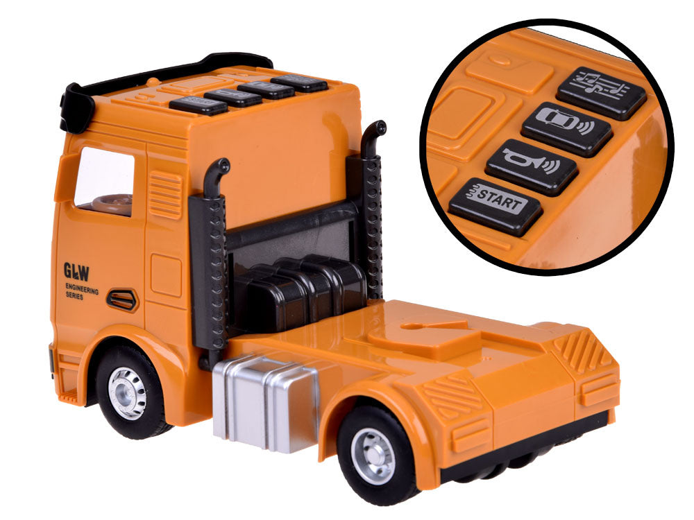 Sunkvežimio su konteineriu ir priedais rinkinys