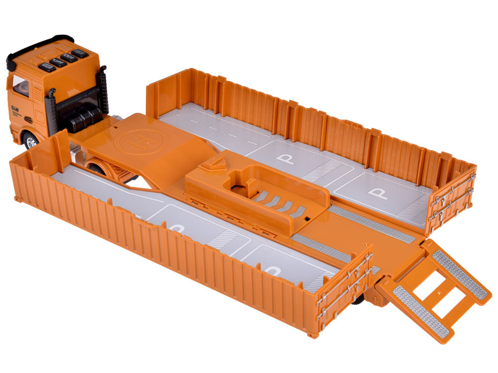 Sunkvežimio su konteineriu ir priedais rinkinys