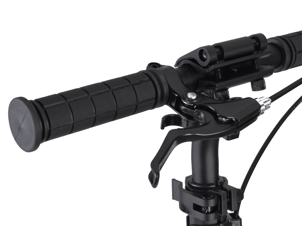 Sulankstomas paspirtukas su rankiniais stabdžiais, juodas