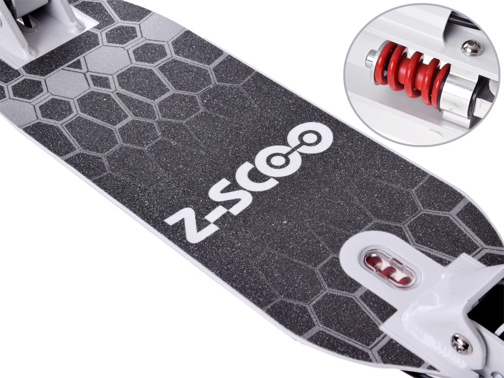 Sulankstomas paspirtukas su rankiniais stabdžiais, baltas