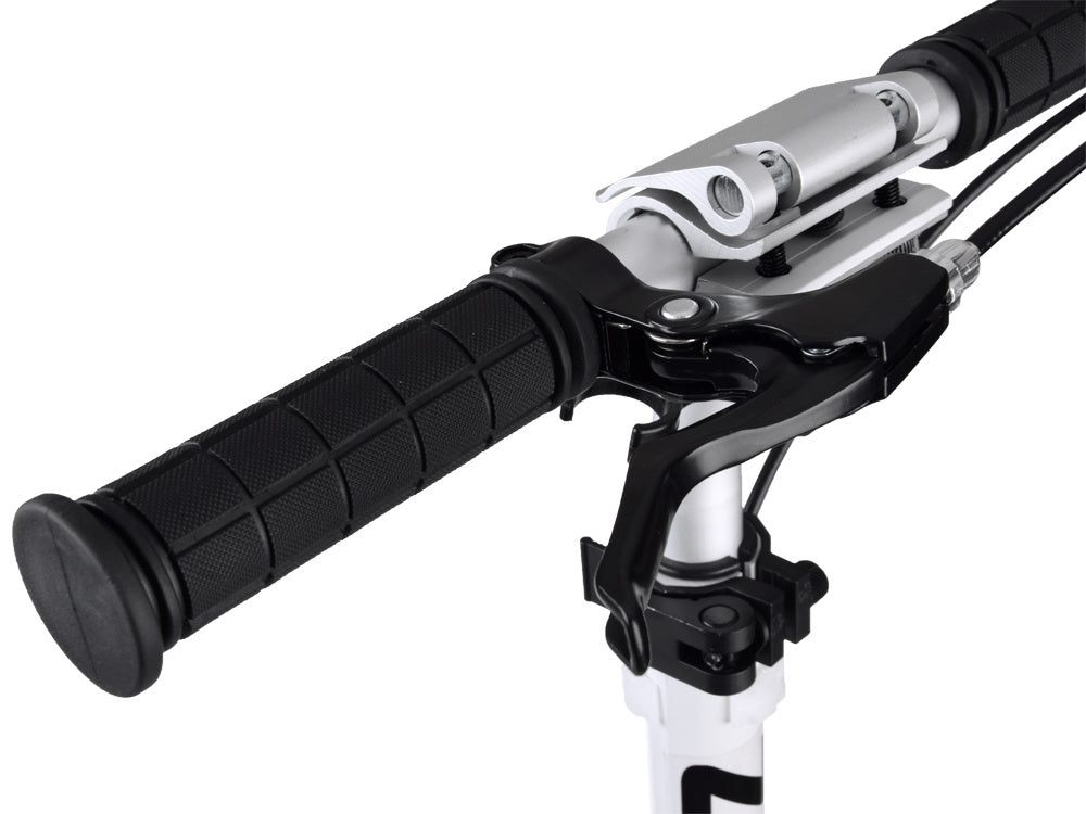 Sulankstomas paspirtukas su rankiniais stabdžiais, baltas