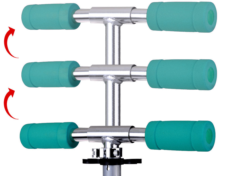 Sulankstomas paspirtukas su šviečiančiais ratais, žalias