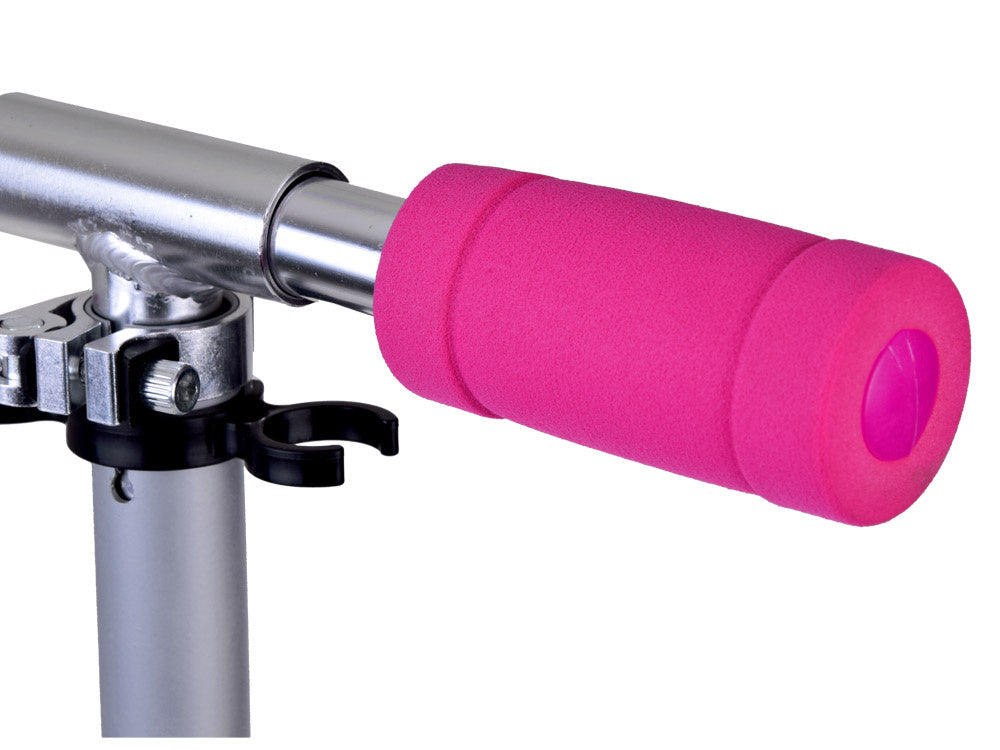 Sulankstomas paspirtukas su šviečiančiais ratais, rožinis