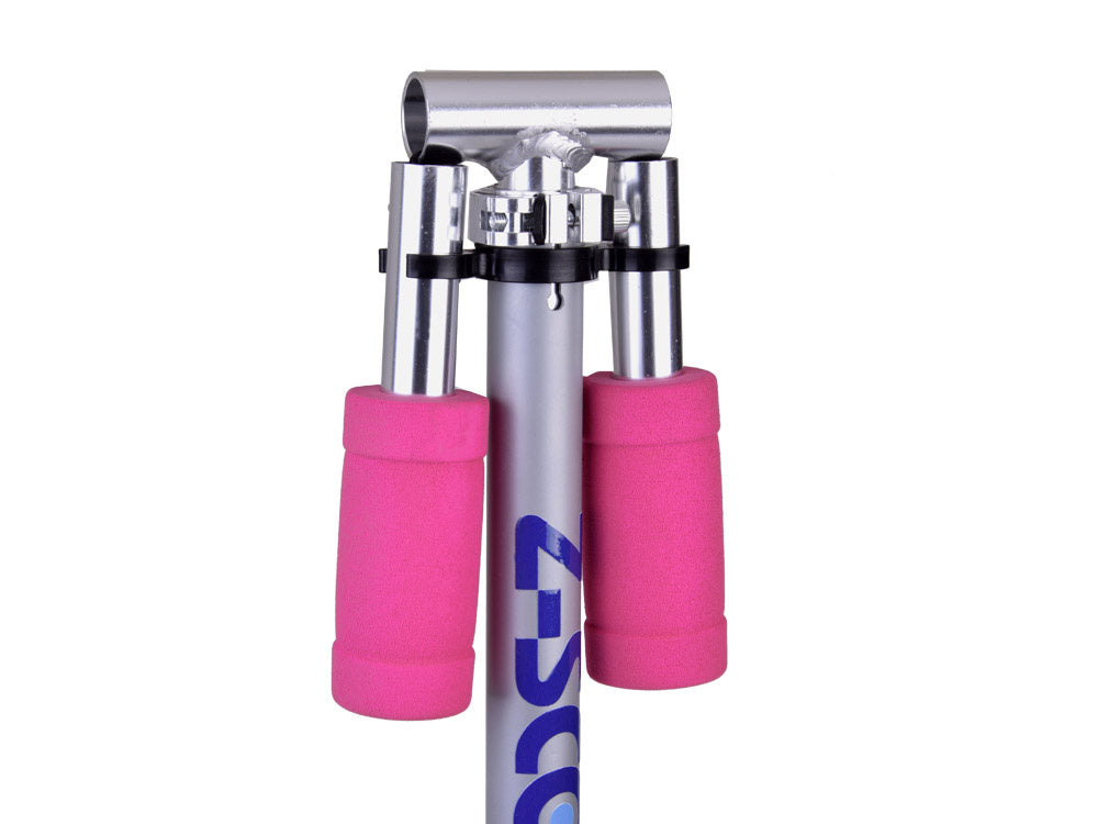 Sulankstomas paspirtukas su šviečiančiais ratais, rožinis