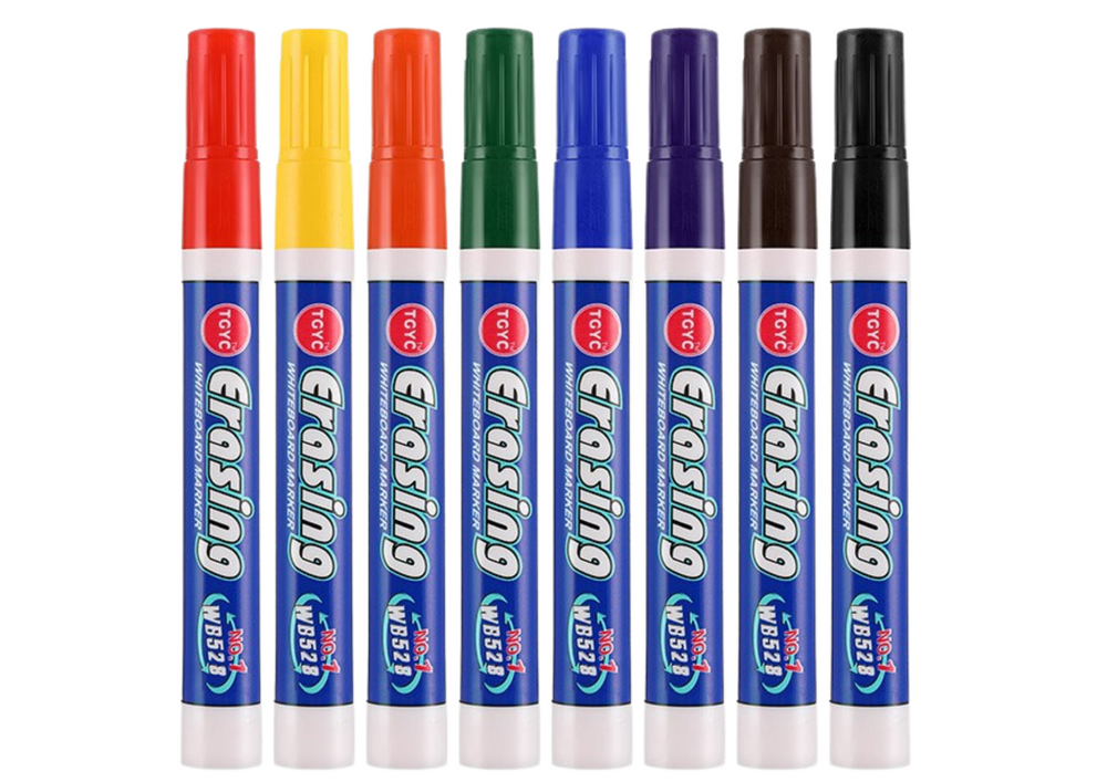 Spalvotų žymeklių rinkinys magnetinei lentai 8 vnt.