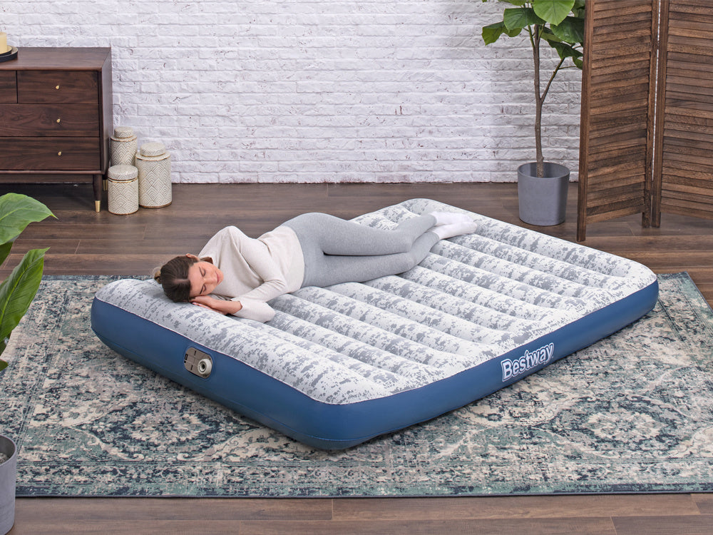 Dvivietis veliūrinis pripučiamas čiužinys 203x152x30cm, Bestway