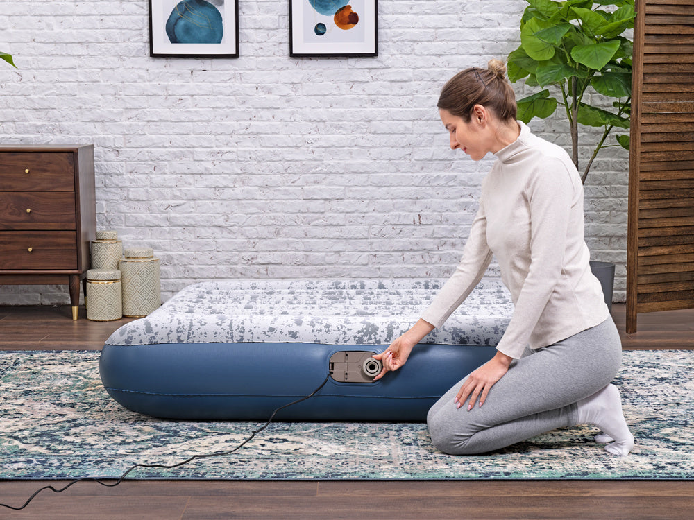 Dvivietis veliūrinis pripučiamas čiužinys 203x152x30cm, Bestway