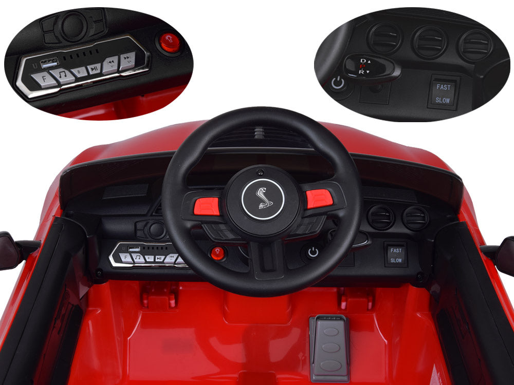 Vienvietis elektromobilis vaikams Ford Mustang Shelby GT500, raudonas
