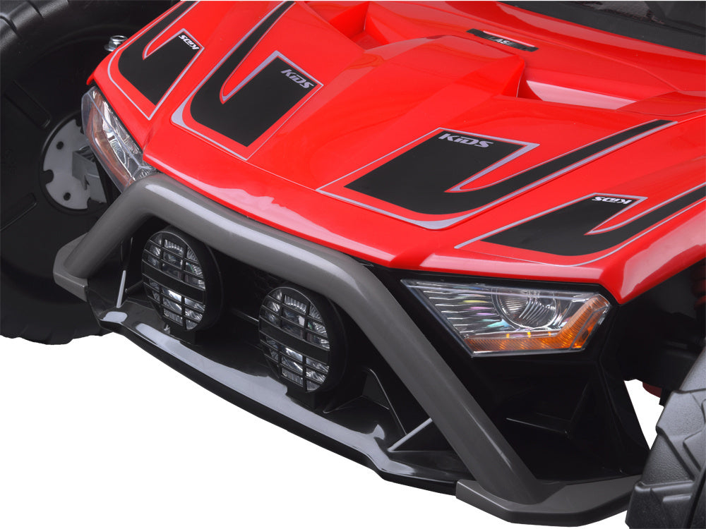 Dvivietis elektrinis bagis vaikams Racing, raudonas