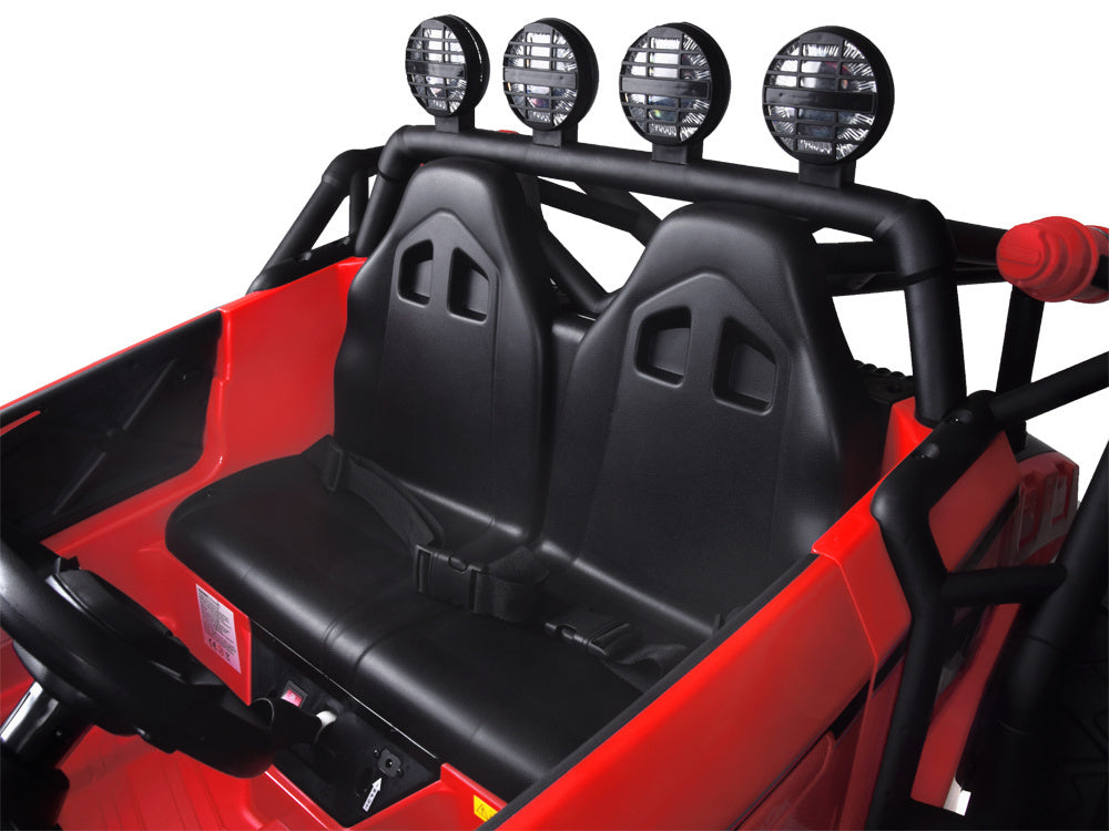 Dvivietis elektrinis bagis vaikams Racing, raudonas