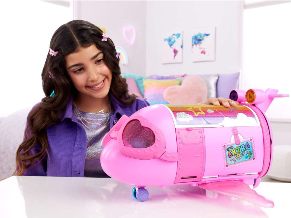 Lėlė Barbie su rožiniu lėktuvu ir priedais