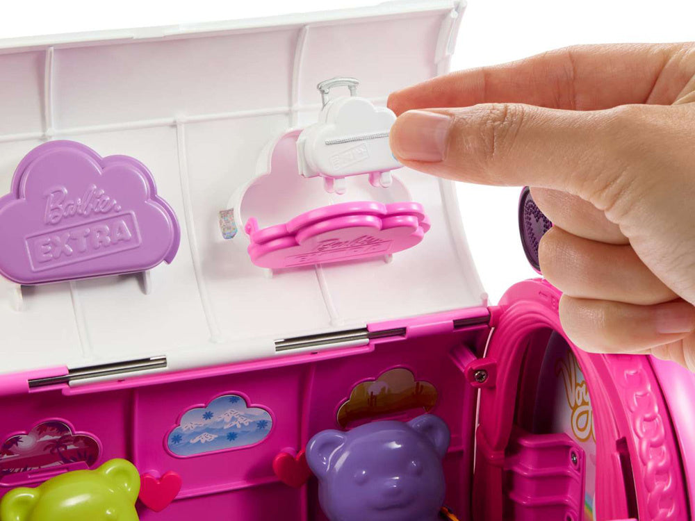 Lėlė Barbie su rožiniu lėktuvu ir priedais