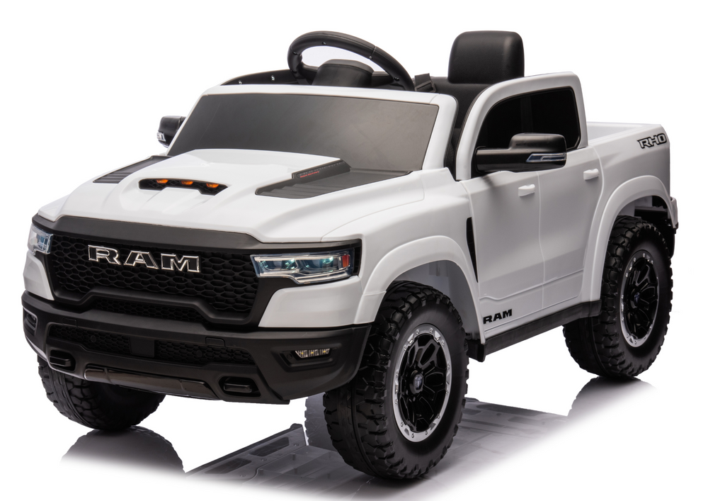 Vienvietis elektrinis džipas vaikams ZB618 Dodge Ram, baltas