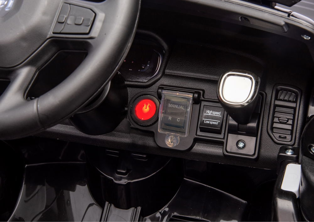 Vienvietis elektrinis policijos džipas vaikams ZB618 Dodge Ram, juodas