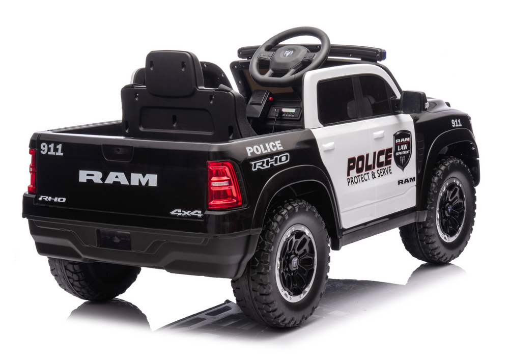 Vienvietis elektrinis policijos džipas vaikams ZB618 Dodge Ram, juodas