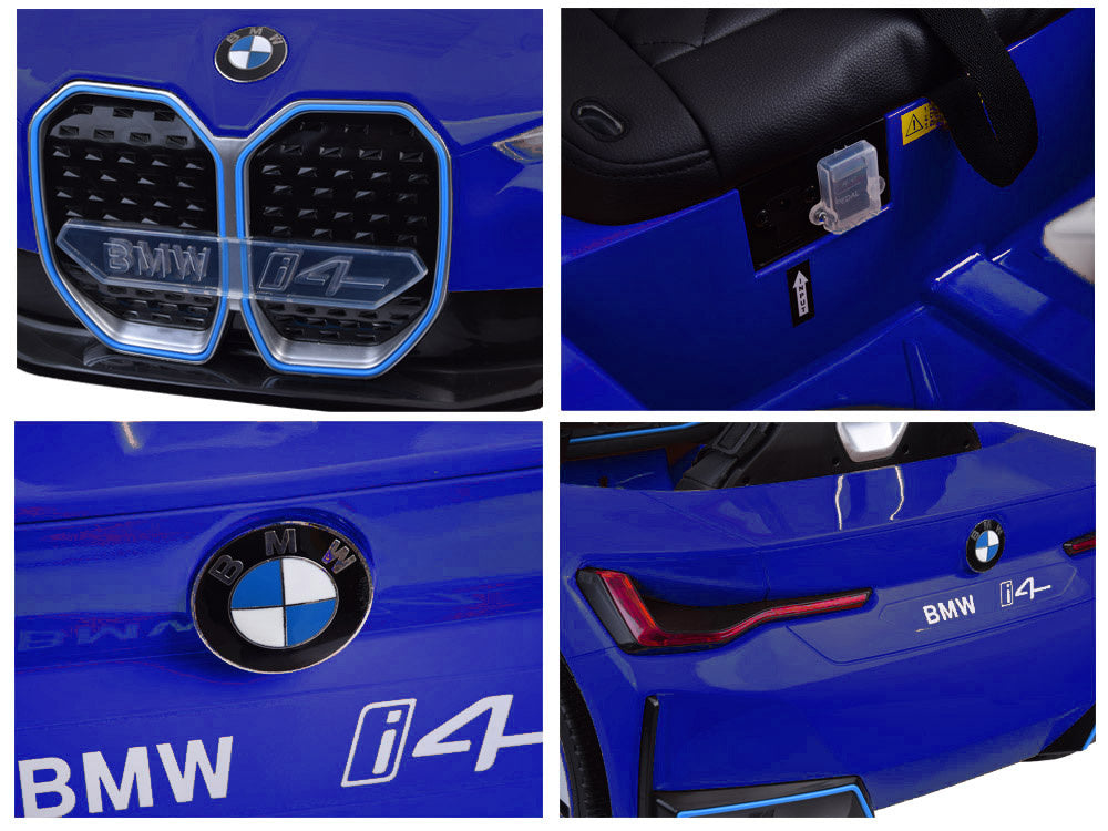 Vienvietis elektromobilis vaikams BMW i4, mėlynas