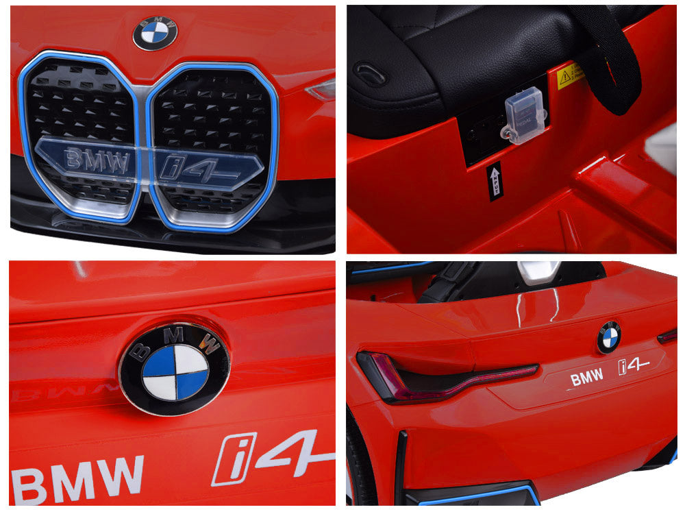 Vienvietis elektromobilis vaikams BMW i4, raudonas