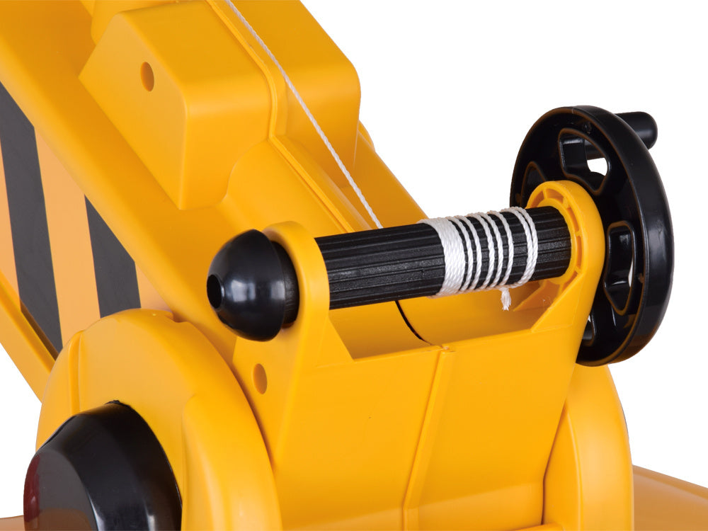 Vienvietis elektrinis statybinis sunkvežimis vaikams LARGE Crane, geltonas