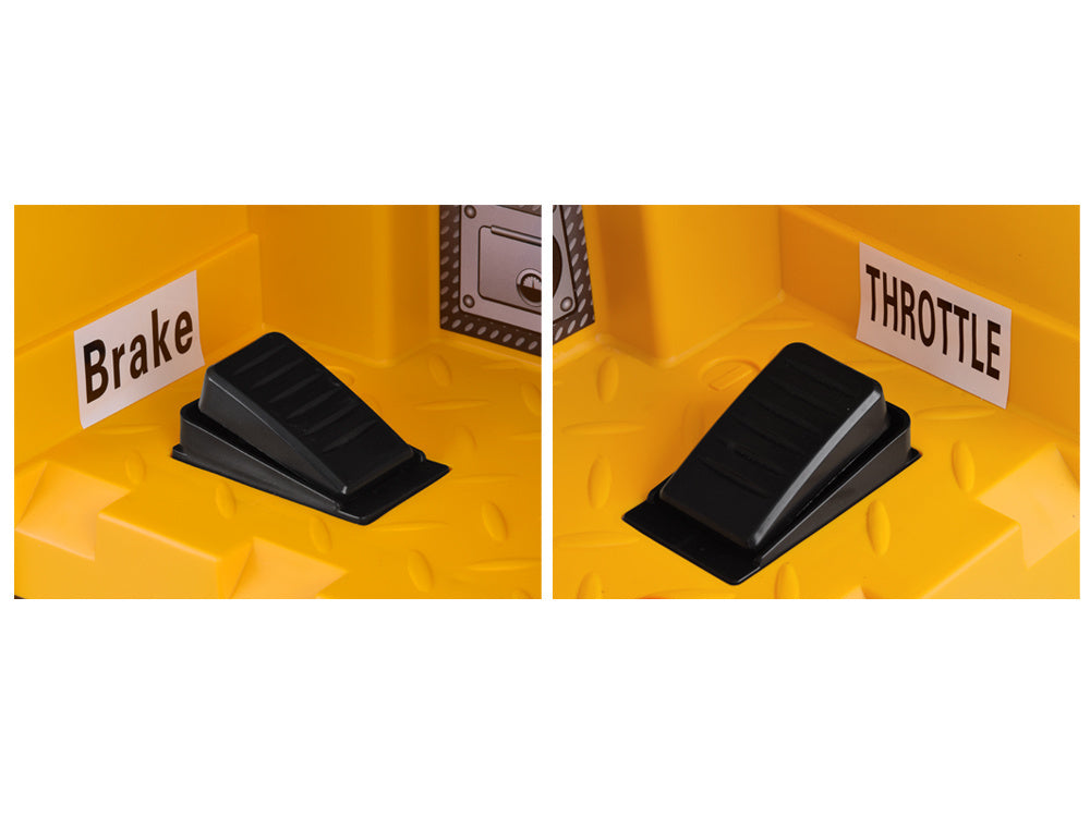 Vienvietis elektrinis statybinis sunkvežimis vaikams LARGE Crane, geltonas