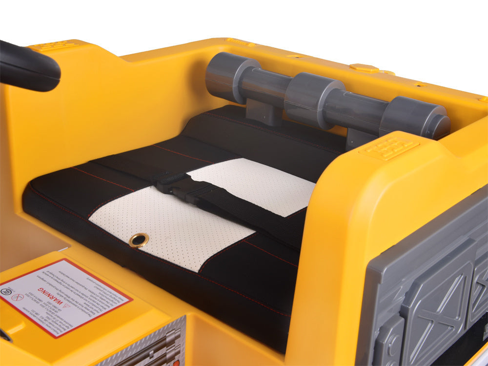 Vienvietis elektrinis statybinis sunkvežimis vaikams LARGE Crane, geltonas