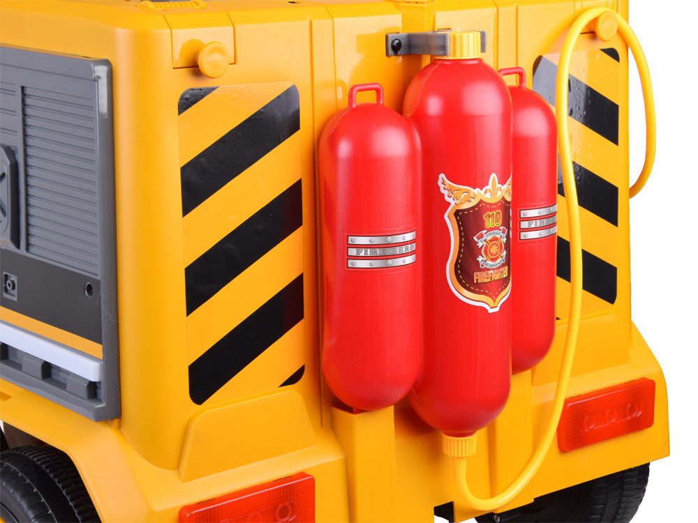 Vienvietis elektrinis statybinis sunkvežimis vaikams LARGE Crane, geltonas