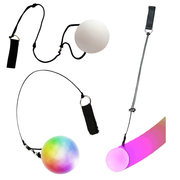 Šviečiantis LED kamuolys su virvele