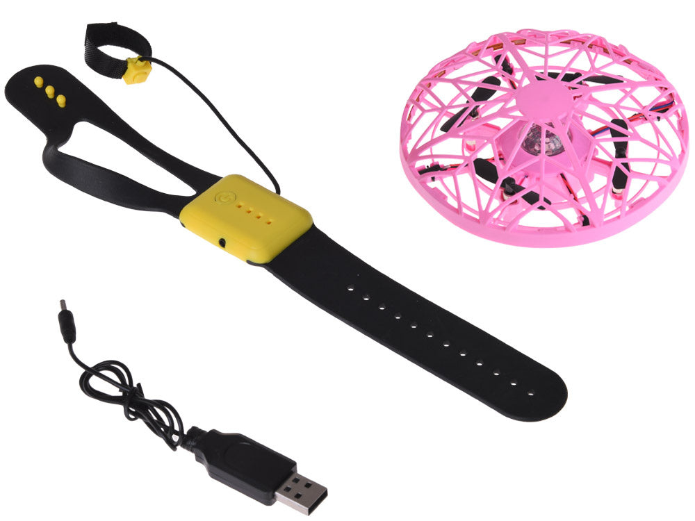 Valdomas ranka skraidantis diskas su LED šviesa