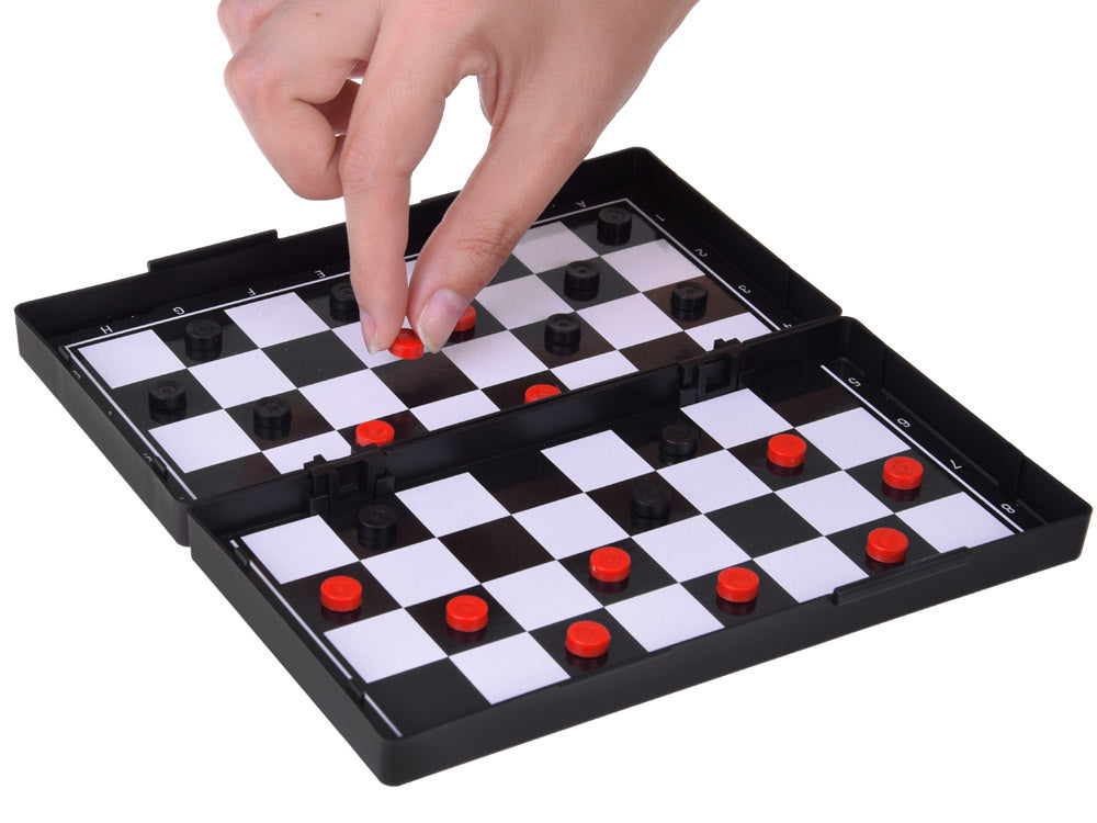 Strateginis magnetinių šaškių, šachmatų ir kiniškų šaškių stalo žaidimas 3in1
