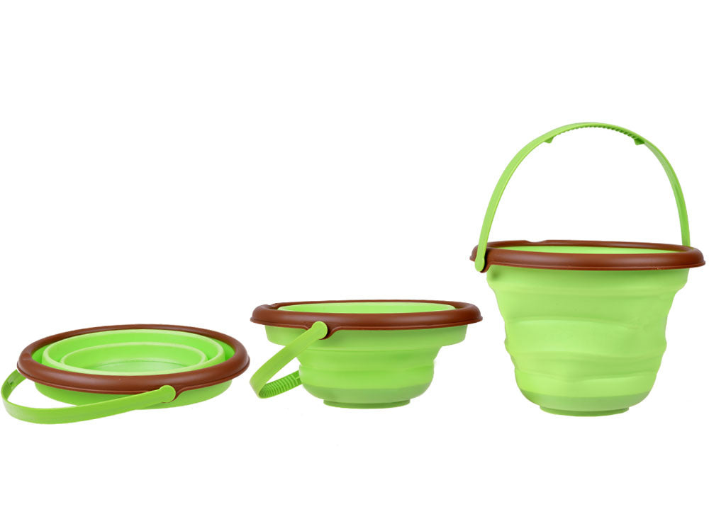 Sulankstomas silikoninis kibirėlis vaikams, žalias