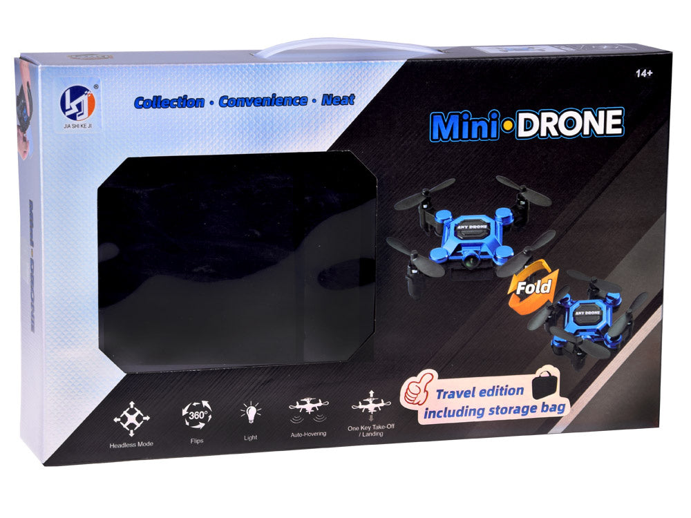 Nuotoliniu būdu valdomas mini dronas, mėlynas