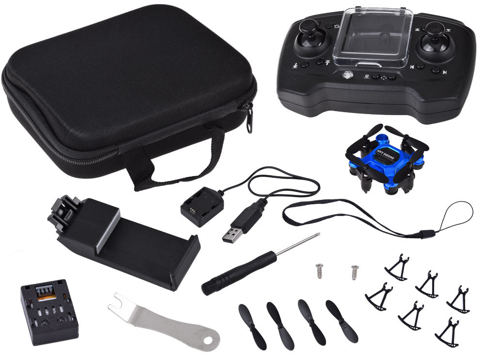 Nuotoliniu būdu valdomas mini dronas, mėlynas